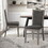 Dining Chairs Set of 2 Wood Dining Room Chair with MDF + sponge Back, Kitchen Room Chair Side Chair, Light grey Base with Grey Cushion W876126495