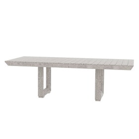 98" Rectangular dining table Stretchable Farmhouse dining table for Dining Room, Home Office Gray W876131281