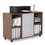 Mobile lateral filing cabinet with 2 drawers and 4 open storage cabinets, for home office, walnut-light gray W87653924