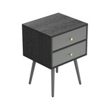 Update Nightstand with 2Drawers, Suitable for Bedroom/Living Room/Side Table (Dark Grey) W87654571