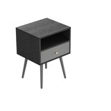 Update Nightstand with 1Drawers, Suitable for Bedroom/Living Room/Side Table (Dark Grey) W87654578