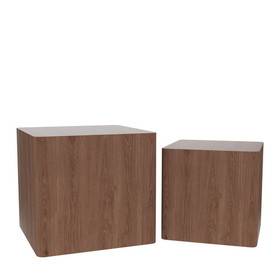 MDF Nesting Table/Side Table/Coffee Table/End Table for Living Room, Office, Bedroom Walnut, Set of 2