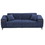 90" Mid-Century 3 Seater Sofa with 2 Stretchable Walnut Pad Modern Fabric Upholstered Sofa for livingroom lobby office Blue W87661876