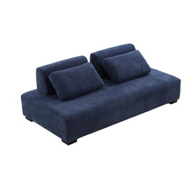 Morden Sofa Minimalist Modular Sofa Sofadaybed Ideal for Living, Family, Bedroom, and Guest Spaces(Blue)