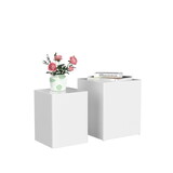 Upgrade MDF Nesting table/side table/coffee table/end table for living room,office,bedroom White, set of 2