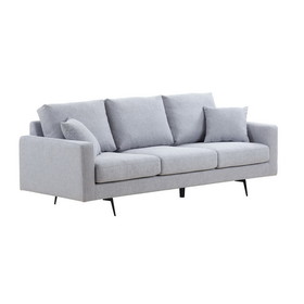 Modern Three Seat Sofa Couch with 2 Pillows, Light Grey Perfect for Every Occasion W87672264