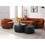 360&#176; Swivel Mid Century Modern Curved Sofa, 1-Seat Cloud couch Boucle sofa Fabric Couch, Orange W87691481