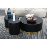 Set of 3 Round Coffee Table Side Table End Table for Living Room Fully assembled