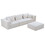Modular Sectional Living Room Sofa Set, Modern Minimalist Style Couch with Ottoman and Reversible Chaise, L-Shape, White W876S00085