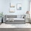 Daybed with Trundle Upholstered Tufted Sofa Bed, with Beautiful Round Armset Design, TWIN SIZE, Grey W876S00094