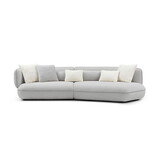 Modern Curved Sofa Color-cross Design for Livingroom Gray W876S00126