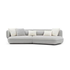 Modern Curved Sofa Color-cross Design for Livingroom Gray W876S00126