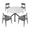 47.24" Modern Round Dining Table White Sintered Stone Tabletop with 4pcs Metal Cross Legs W876S00154