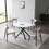 47.24" Modern Round Dining Table White Sintered Stone Tabletop with 4pcs Metal Cross Legs W876S00154