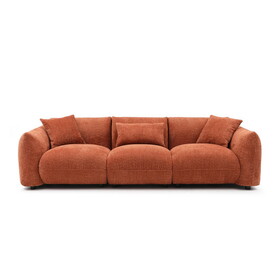 Mid Century Modern Couch 3-Seater Sofa for Livingroom, Orange W876S00161