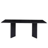 78.74 inch Wood Dining Table Kitchen Table Small Space Dining Table for Farmhouse Center Table, Home Furniture Kitchen Table, Modern Dining Room Table BLACK W876S00182