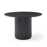 Black Round Dining Table, MDF handcraft Pedestal Dining Room Table Restaurant Furniture Leisure Coffee Table-47.2