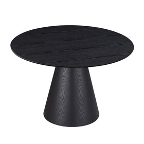 47.24" Round Dining Table, Modern Kitchen Table Circular MDF Finish Tabletop for Leisure Coffee Table,BLACK W876S00191