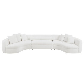 Oversized Modern 3 Pieces Upholstered Sofa Ultimate Comfort 6-8 Seater Couches for Living Room, Office WHITE W876S00208