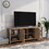 68" TV Stand Wood Metal TV Console Industrial Entertainment Center Farmhouse with Storage Cabinets and Shelves, Tobacco Wood W881116900