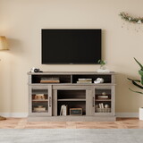 58 inch TV Stand with Storage Cabinet and Shelves, TV Console Table Entertainment Center for Living Room, Bedroom W881140536