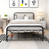 Metal Bed Frame with Headboard and Footboard Platform No Box Spring Needed 12.4