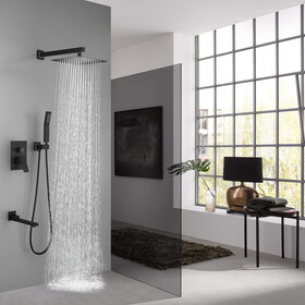 Shower System 16 inch Square Bathroom Luxury Rain Mixer Shower Combo Set W928100844