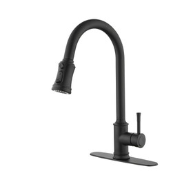 Single Handle High Arc Pull Out Kitchen Faucet,Single Level Stainless Steel Kitchen Sink Faucets with Pull Down Sprayer W928104335