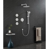 Shower System with Shower Head, Hand Shower, Slide Bar, Bodysprays, Shower Arm, Hose, Valve Trim, and Lever Handles W928104459