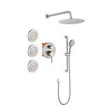 Shower System with Shower Head, Hand Shower, Slide Bar, Bodysprays, Shower Arm, Hose, Valve Trim, and Lever Handles W928104460