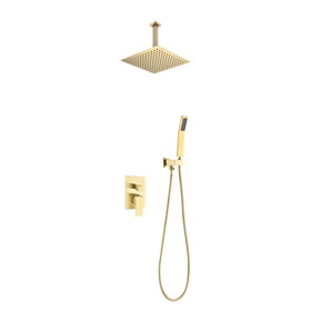 Ceiling Mounted Shower System Combo Set with Handheld and 12"Shower head W928104647