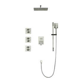Shower System with Shower Head, Hand Shower, Slide Bar, Bodysprays, Shower Arm, Hose, Valve Trim, and Lever Handles W928105124