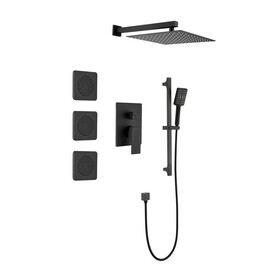 Shower System with Shower Head, Hand Shower, Slide Bar, Bodysprays, Shower Arm, Hose, Valve Trim, and Lever Handles W928105125