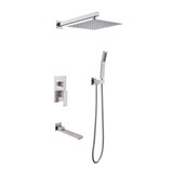 Shower System 10 inch Square Bathroom Luxury Rain Mixer Shower Combo Set W928105287
