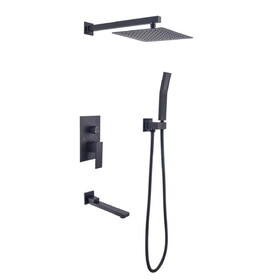 Shower System 10 inch Square Bathroom Luxury Rain Mixer Shower Combo Set W928105290