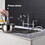 Bridge Dual Handles Kitchen Faucet with Pull-Out Side Spray in W928111299