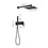 Brass Matte Black Shower Faucet Set Shower System 10 inch Rainfall Shower Head with Handheld Sprayer Bathroom Luxury Rain Mixer Combo Set, Rough-in Valve Included W928115129