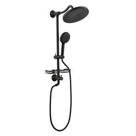 ShowerSpas Shower System, with 10" Rain Showerhead, 4-Function Hand Shower, Adjustable Slide Bar and Soap Dish, Matte Black Finish W928115313