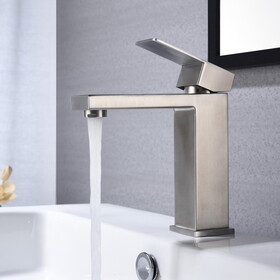 Waterfall Spout Bathroom Faucet,Single Handle Bathroom Vanity Sink Faucet W928124227