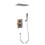 Waterfall Spout Wall Mounted Shower with Handheld Shower Systems Gun Gray Metal W92853687