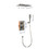 Waterfall Spout Wall Mounted Shower with Handheld Shower Systems Gun Gray Metal W92853687