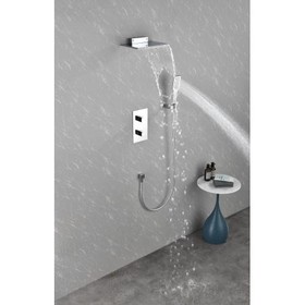Waterfall Spout Wall Mounted Shower with Handheld Shower Systems W92853694