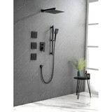 Shower System with Shower Head, Hand Shower, Slide Bar, Bodysprays, Shower Arm, Hose, Valve Trim, and Lever Handles W92864239