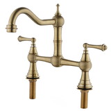 Double Handle Widespread Kitchen Faucet with Traditional Handles W928P164195