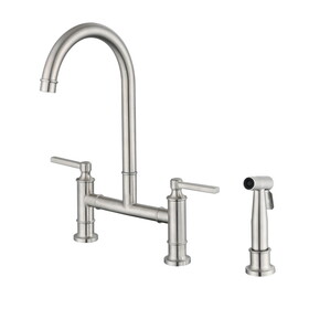Double Handle Bridge Kitchen Faucet with Side Spray W928P166761