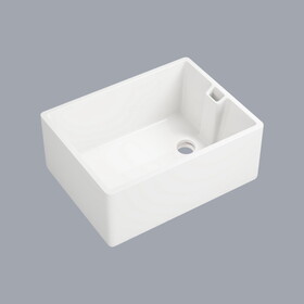23.6" L x 18" W White Ceramic Single Bowl Kitchen Sink