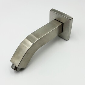 Square Shower Arm with Flange, 1/2 NPT Tapered Threads, Rain Shower Head Arm, Wall Mount Shower Extension Arm W928P197799