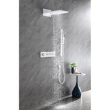 Wall mounted waterfall shower system with hand shower, sliding bar W92880683