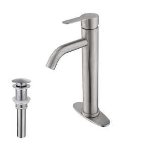 Bathroom Sink Single Handle Faucet with Pop-Up Drain (No Overflow) W928P322705
