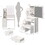 Small Space Left Bedside Cabinet Vanity Table + Cushioned Stool, Extra Large Right sliding mirror, Multi Layer High Capacity Storage, Fashionable Dresser, for Girls up to 5.6ft Tall W936P176297